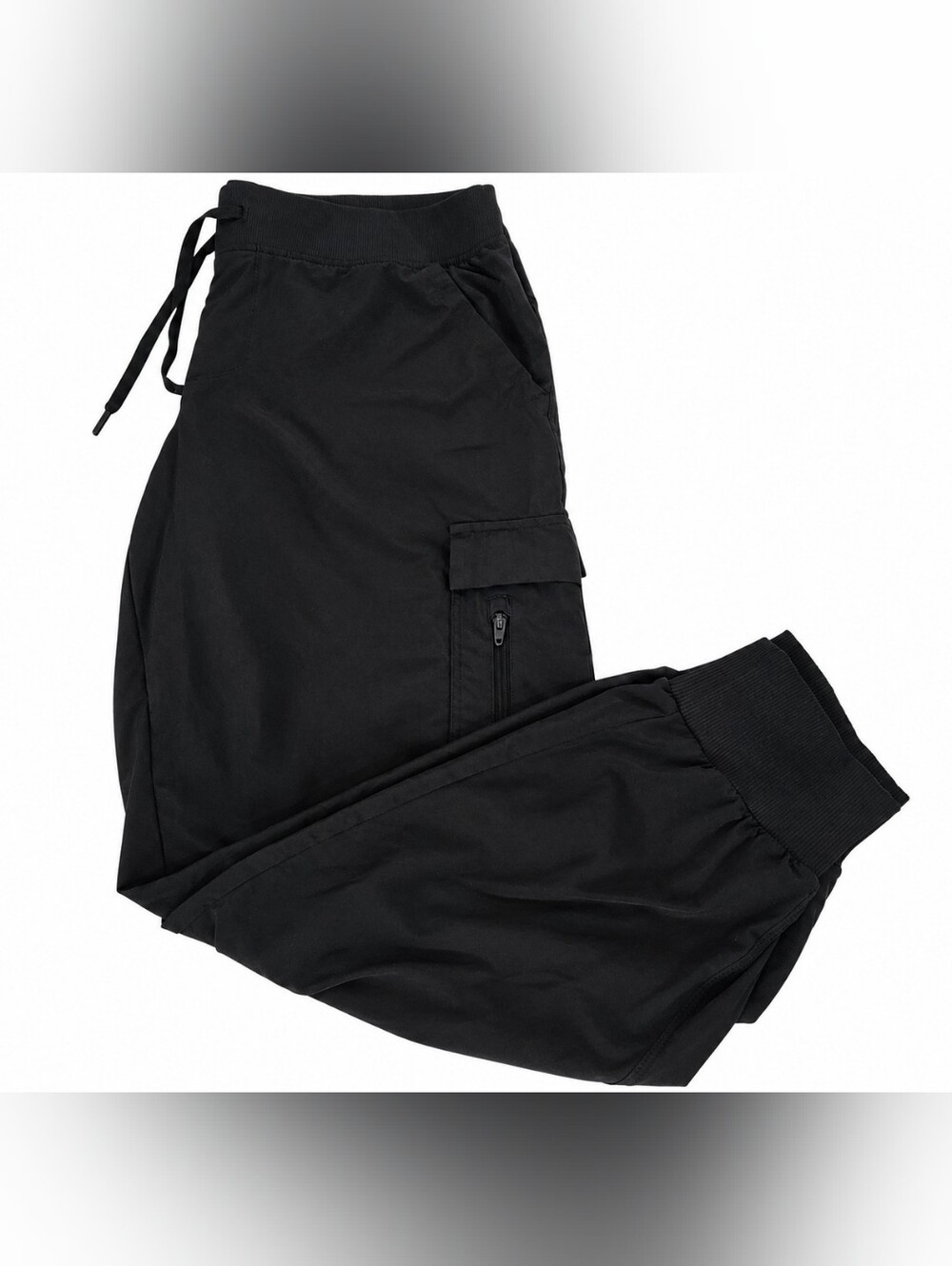 Women's All In Motion Black Cargo Jogger Size L Utility Streetwear - Picture 2 of 5